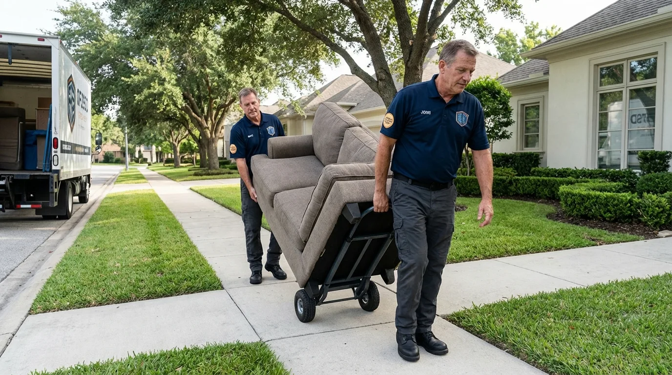 Local residential moving crew loading furniture in Mount Laurel, NJ